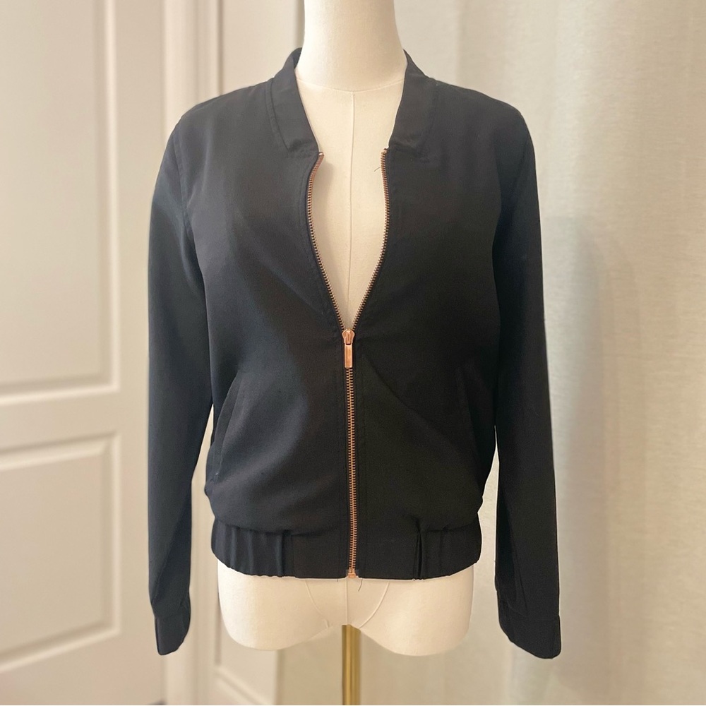 NWOT Le Chateau Black Bomber Jacket